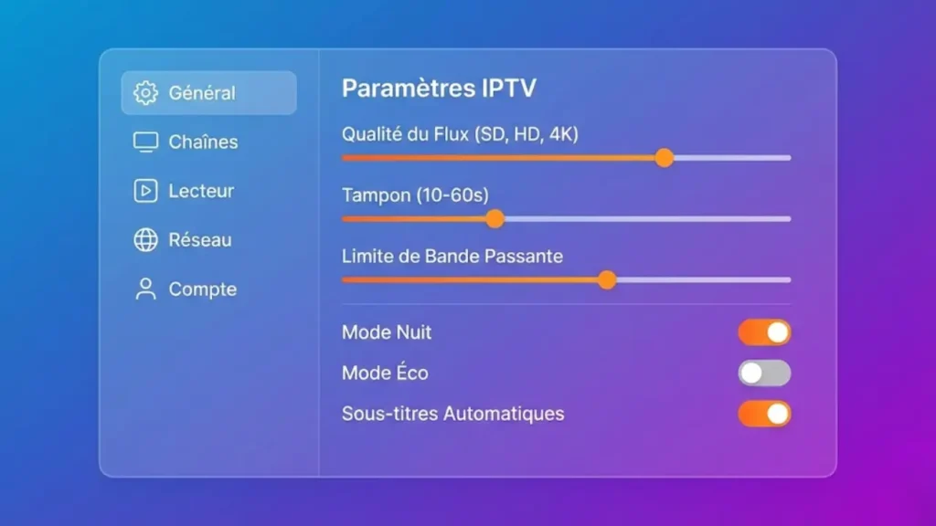 Paramètres de configuration IPTV Smarters Pro